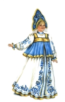 Русские традиции в костюме (набор из 12 открыток) артикул 2884d.